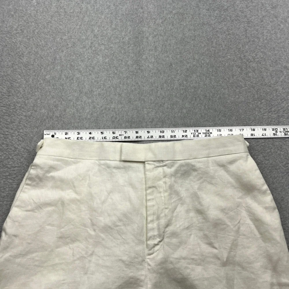 Banana Republic Pants Mens 36x34 (34x29) White Tailored 100% Linen Dress Trouser